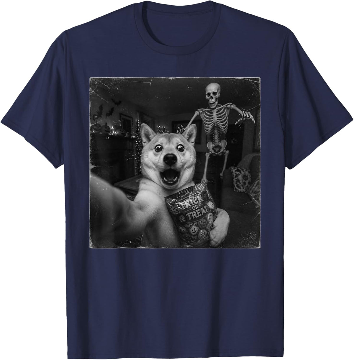 Funny Halloween Shiba Inu T-Shirt - Navy Blue