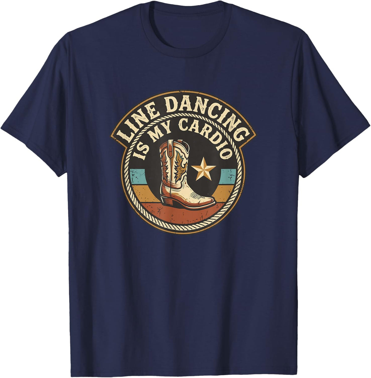 Dancer Line Dancing is My Cardio Country Western T-Shirt - Navy Blue