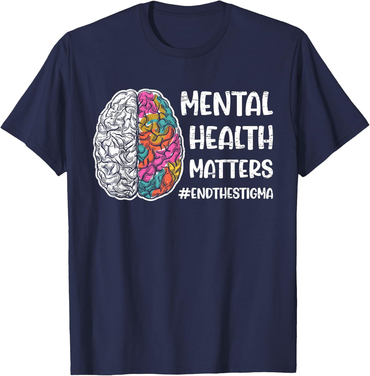 Health Matters Mental Mental T-Shirt - Navy Blue