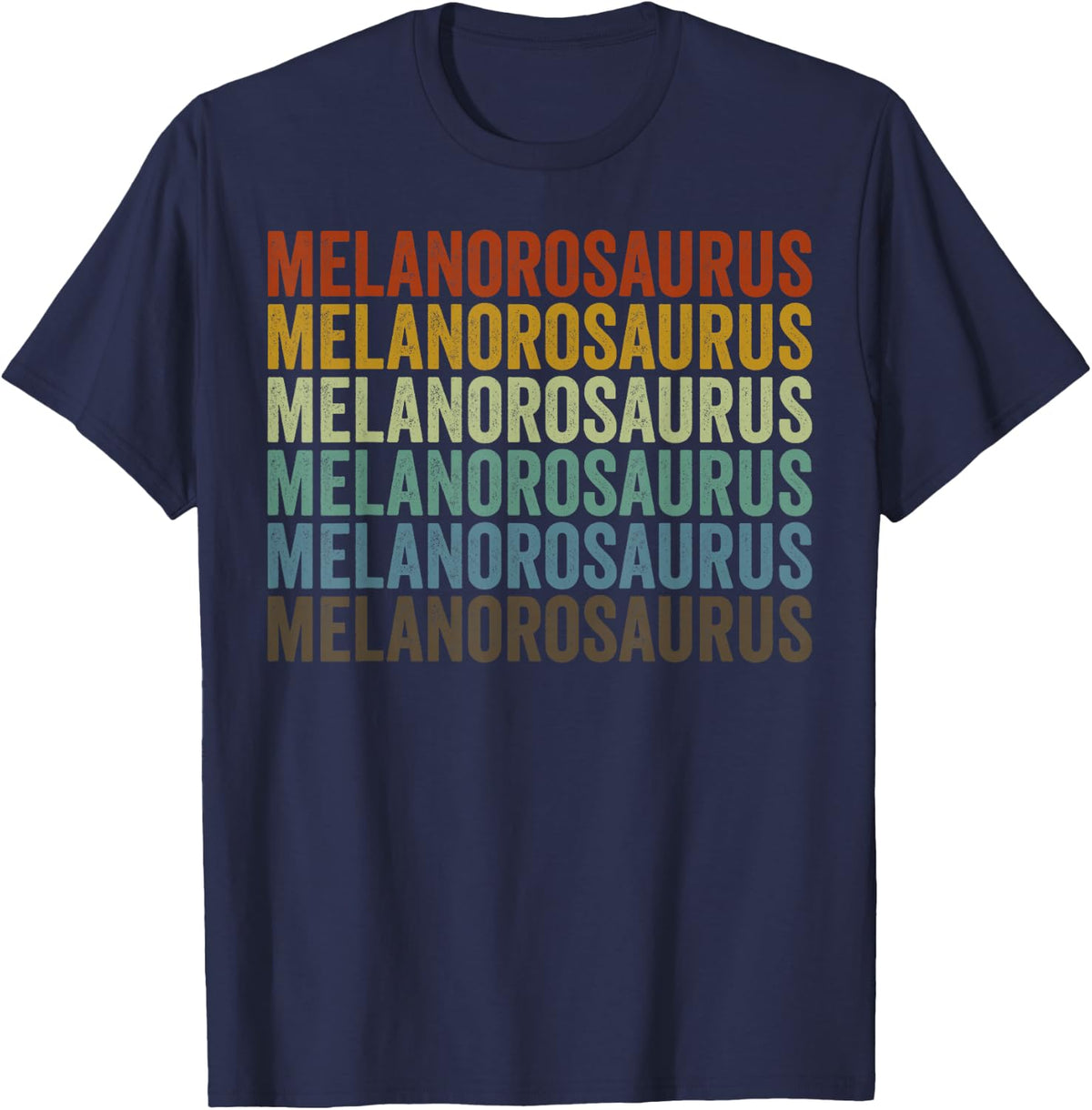 Melanorosaurus Dinosaur Retro T-Shirt - Navy Blue