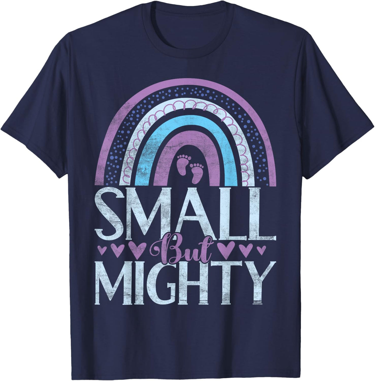 Small but Mighty Nicu Nurse T-Shirt - Navy Blue