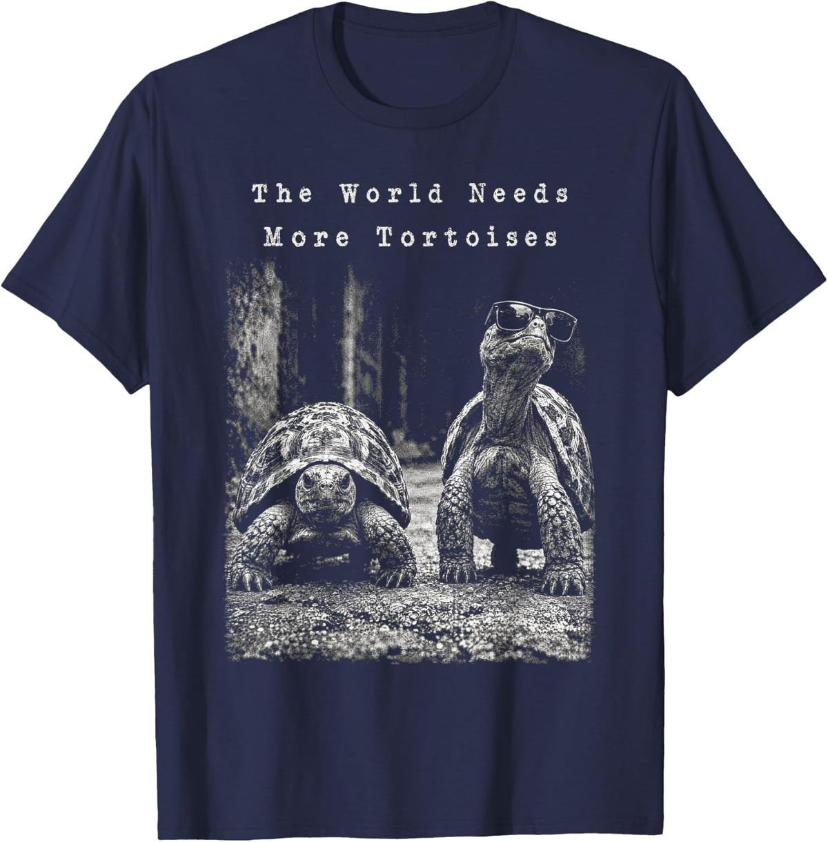 The World Needs More Tortoises Wildlife Lover T-Shirt - Navy Blue