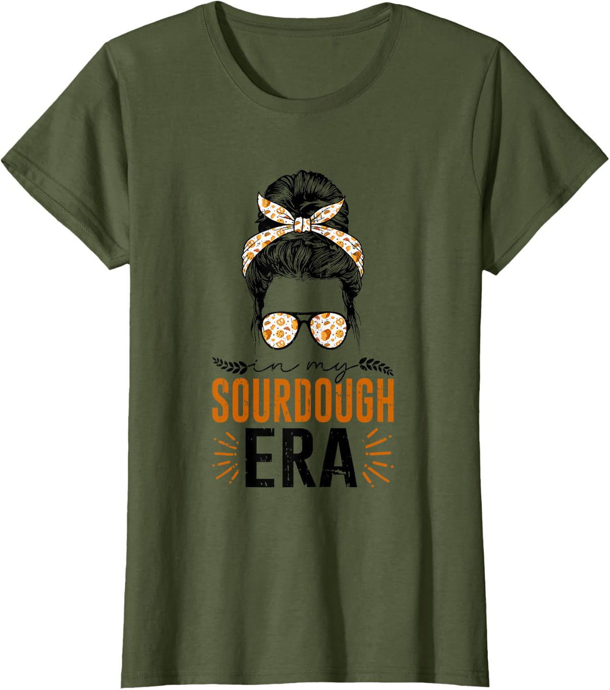 In My Sourdough Era Bread Baking Sourdough Enthusiast T-Shirt - Olive Green
