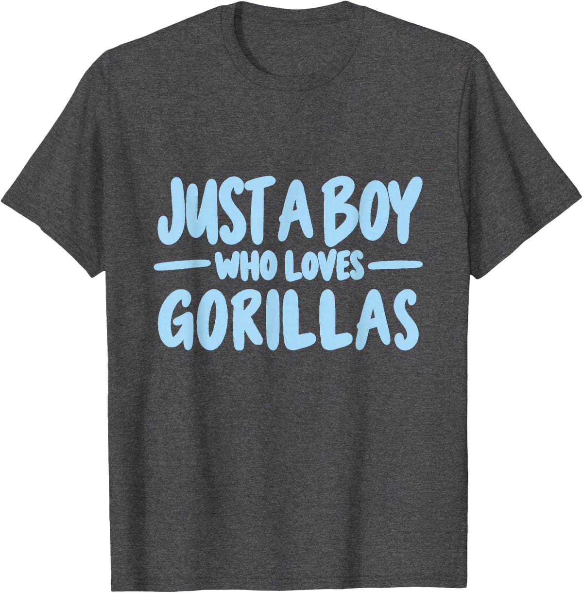 Just a Boy Who Loves Gorillas Cute Gorilla Lover T-Shirt - Dark Heather Grey