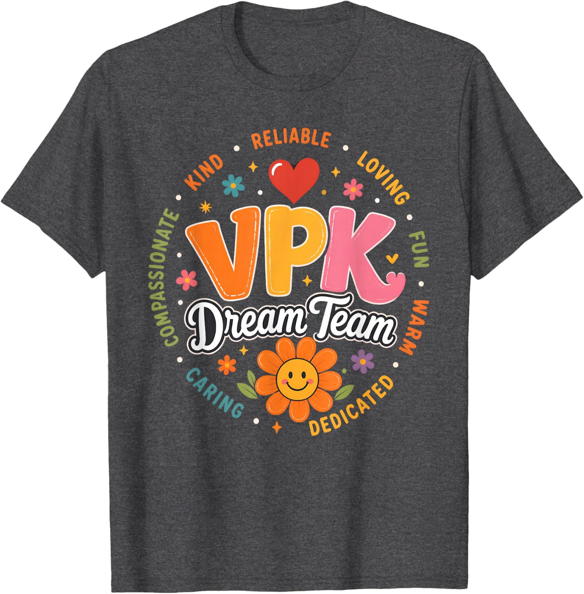VPK Teacher Back to School Voluntary Pre-K Teacher Squad T-Shirt - Dark Heather Grey
