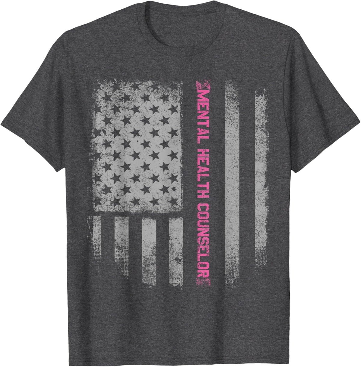 Mental Health Counselor US Flag T-shirt - Dark Heather Grey