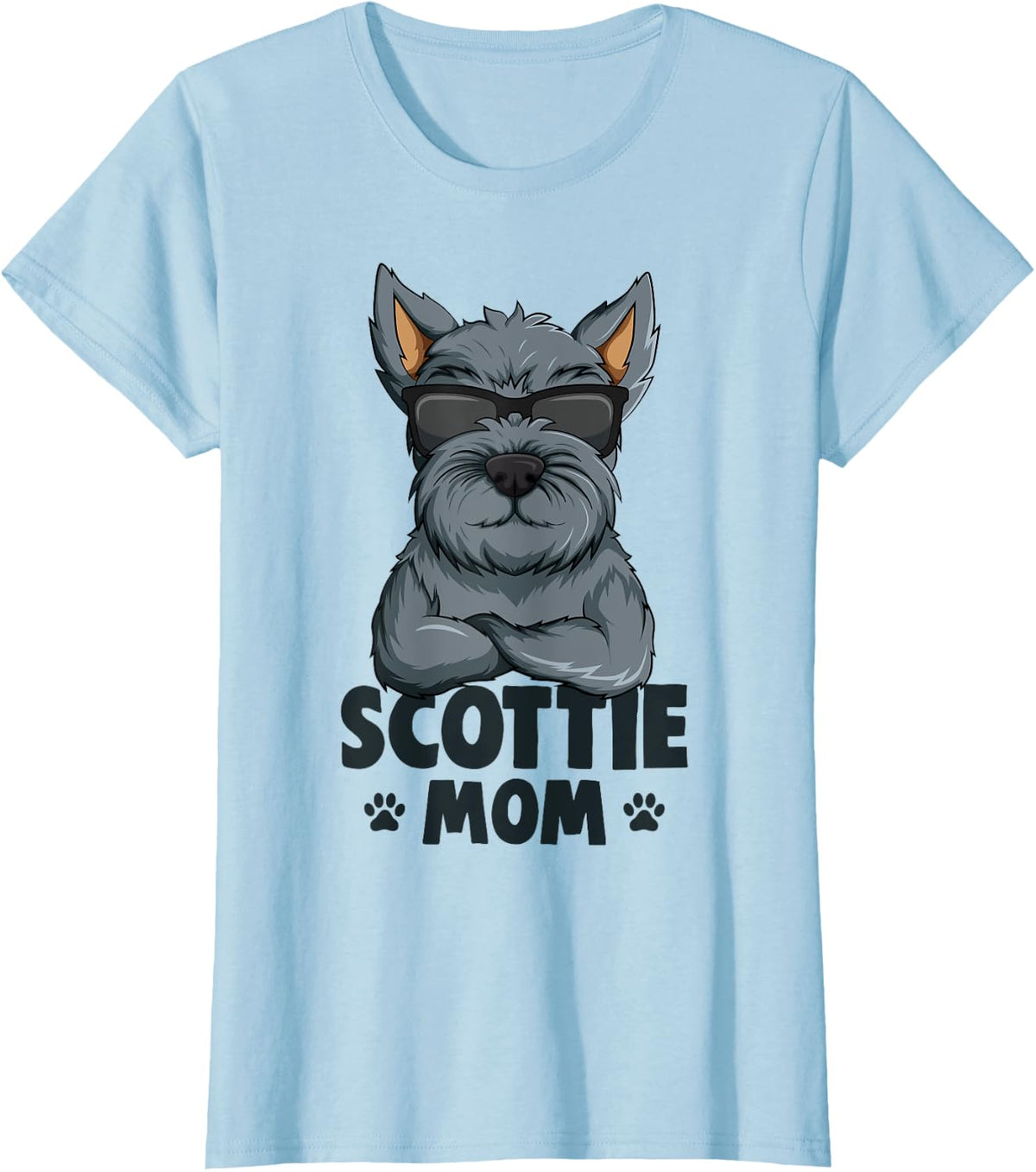 Scottish Terrier Scottie Mom Dog T-Shirt - Baby Blue