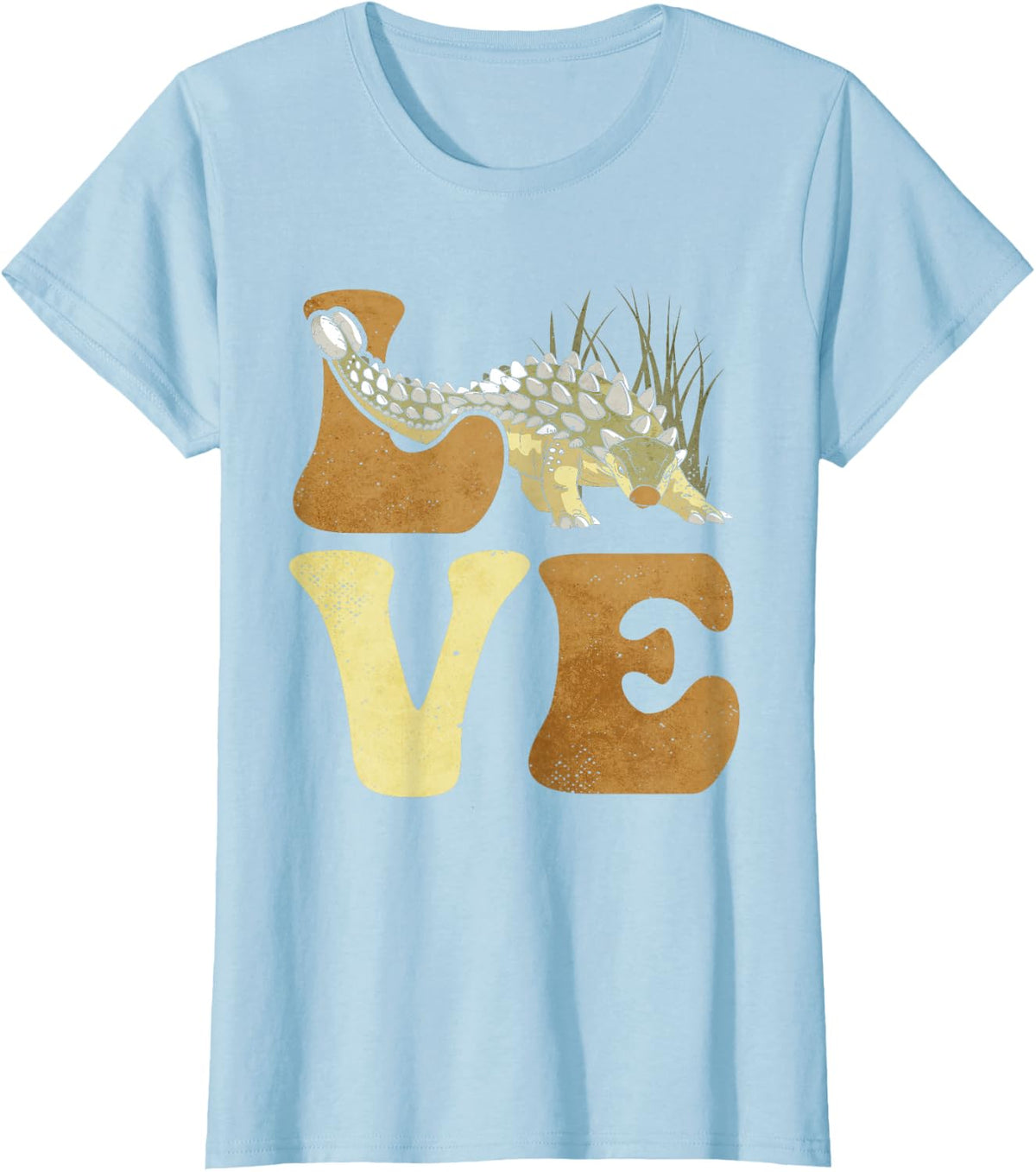Ankylosaurus Dinosaur Love T-Shirt - Baby Blue
