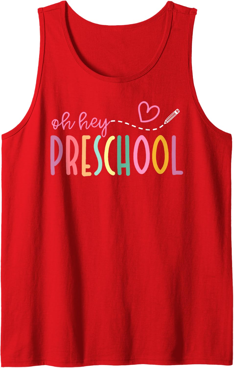 Oh Hey Preschool Welcome Back to School Teacher Student Kids Tank Top - Red