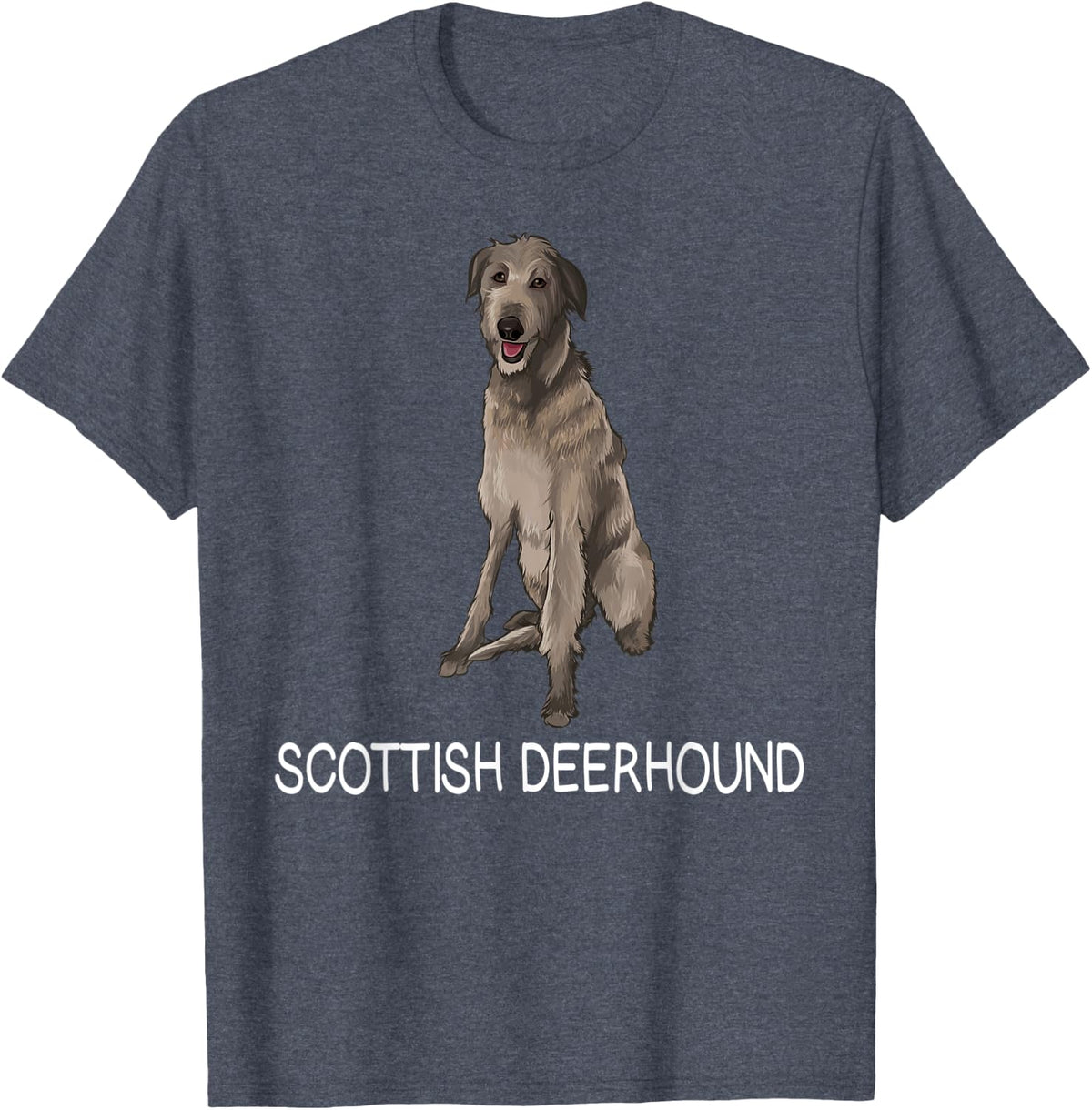 Scottish Deerhound Crazy Dog Lover T-Shirt - Heather Blue
