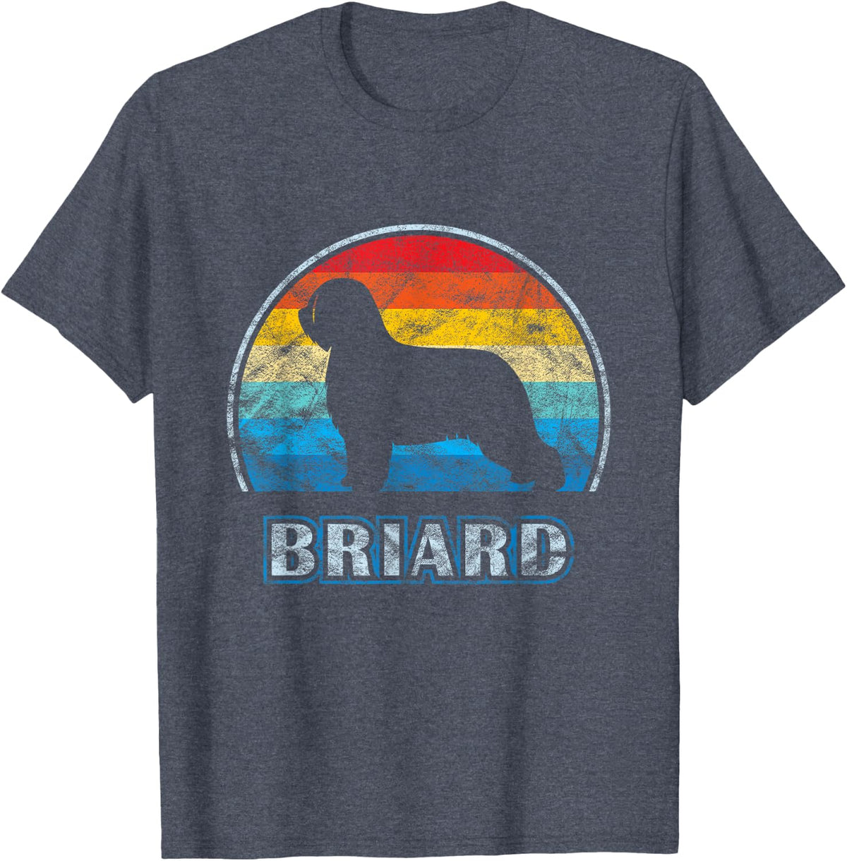 Briard Vintage Design Dog T-Shirt - Heather Blue