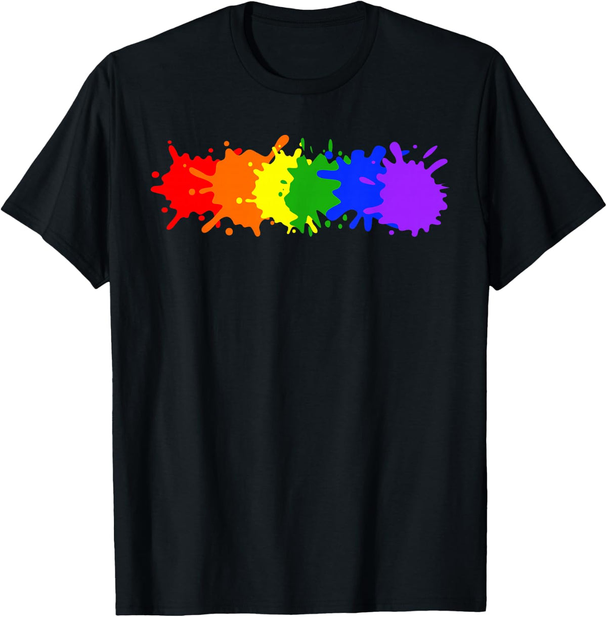 Human LGBT Gay Pride Flag Rainbow Tee Shirt for Men Women - Black