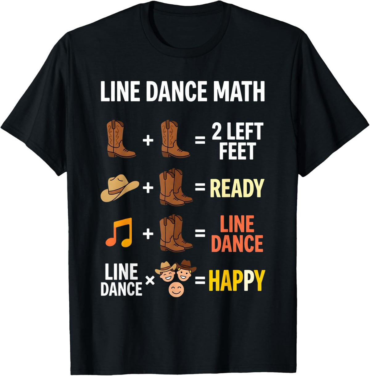 Line Dance Math Line Dancing Line Dancer T-Shirt - Black