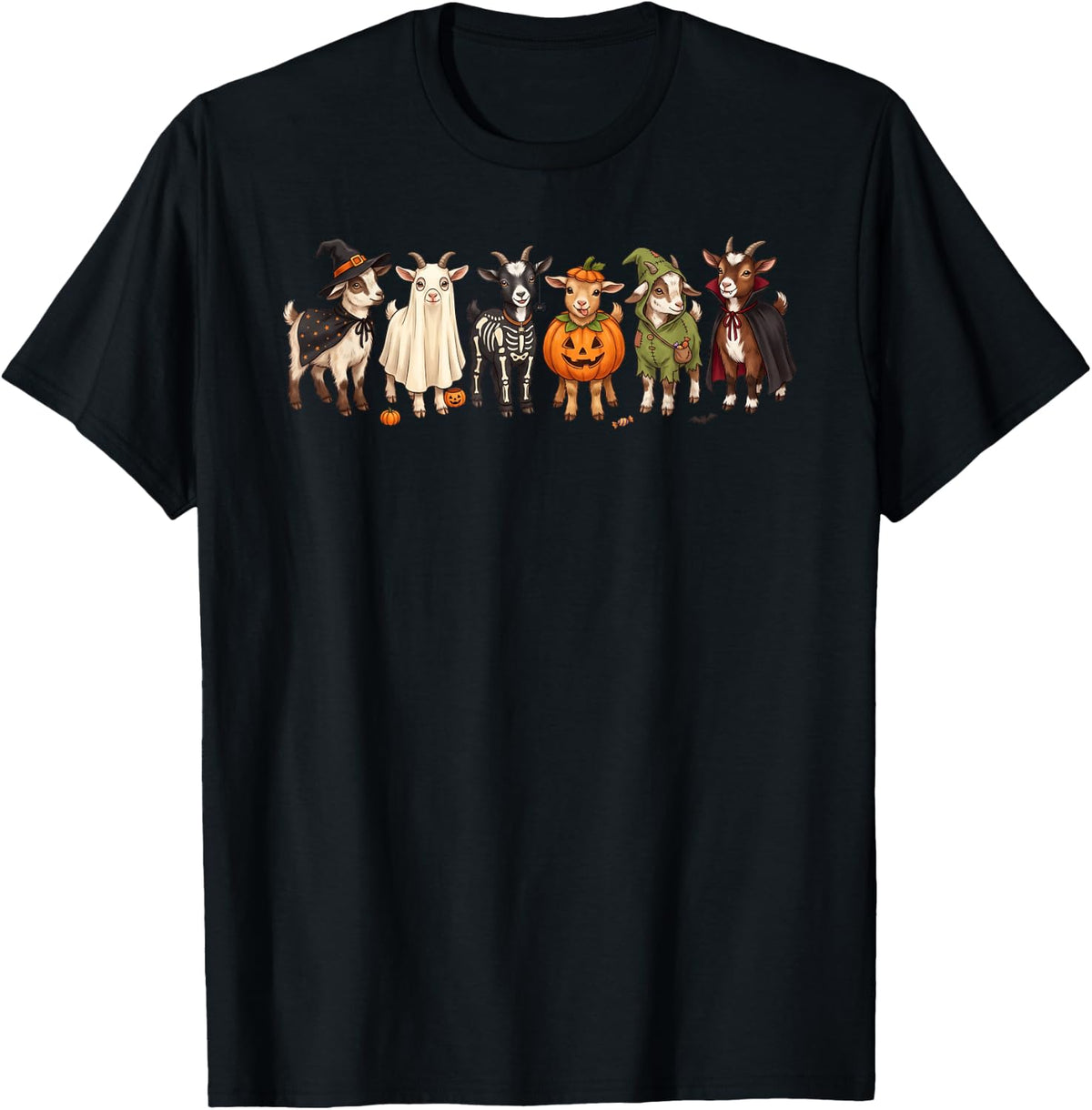 Goat Halloween Costume T-Shirt - Black