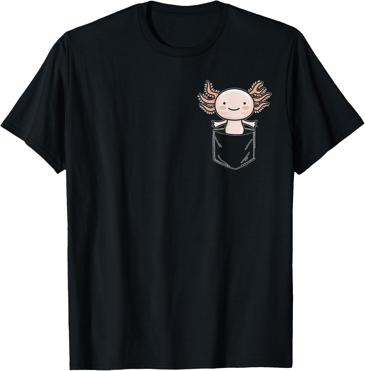 Funny Axolotl In The Pocket Design Axolotls Pocket T-Shirt - Black
