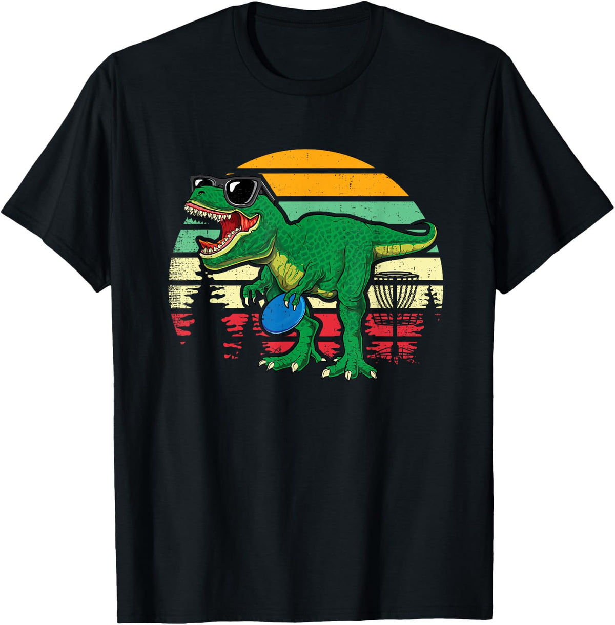 Frisbees Dino Cute T Rex Dinosaur Kids Boys Disc Golf Gift T-Shirt - Black