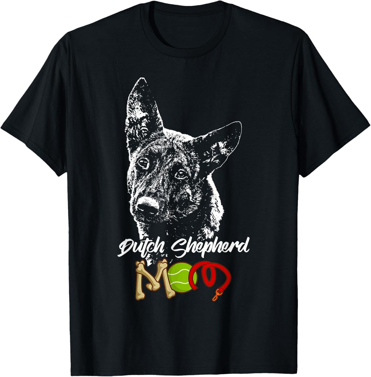 Cute Dutch Shepherd Mom T-Shirt - Black