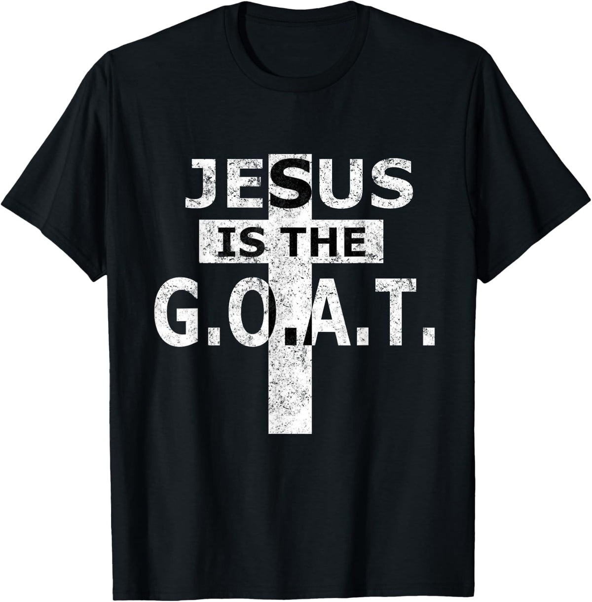 Jesus Is The GOAT T-shirt Christian man's Christian woman's T-Shirt - Black