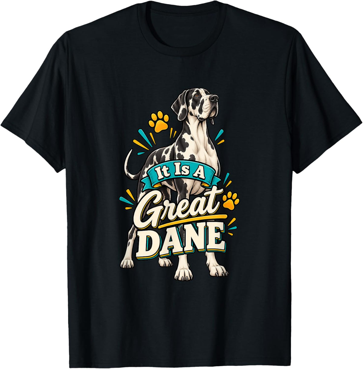 Funny Great Danes Large Dog Lover Pet T-Shirt - Black