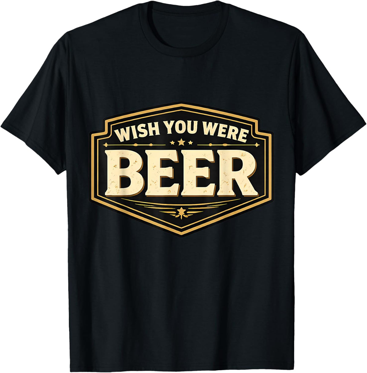 Wish You were Beer Vintage Craft Home Brewery Brewing Funny T-Shirt - Black