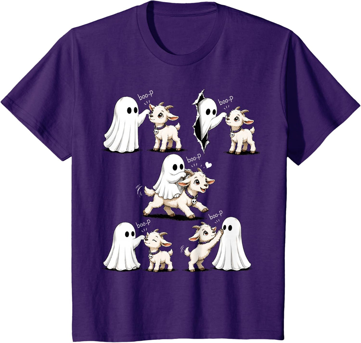 Cool Goat Boo P Ghost Nose Boop Halloween Costume T-Shirt - Purple