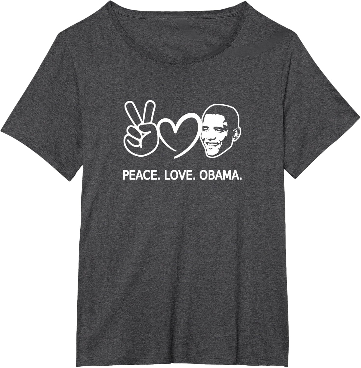 Peace Love Obama Pride African American Black History Month T-Shirt - Dark Heather Grey