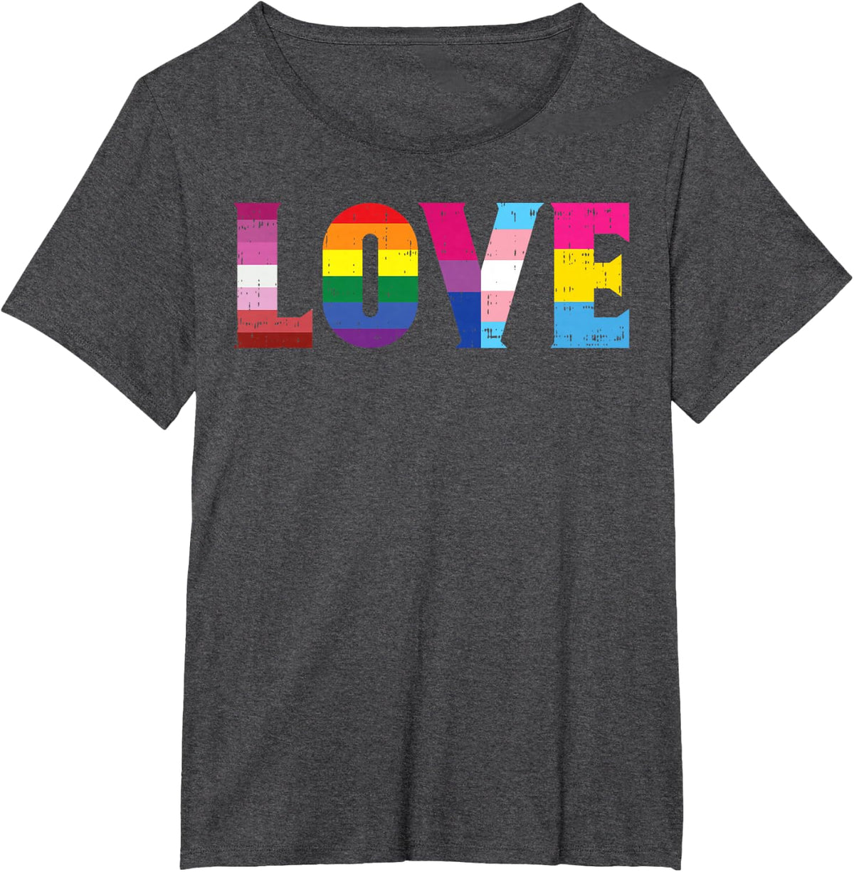 Love LGBTQ Pride Ally Shirt for Lesbian Gay Bisexual Trans Pansexual Support Tees and T Shirts - Dark Heather Grey