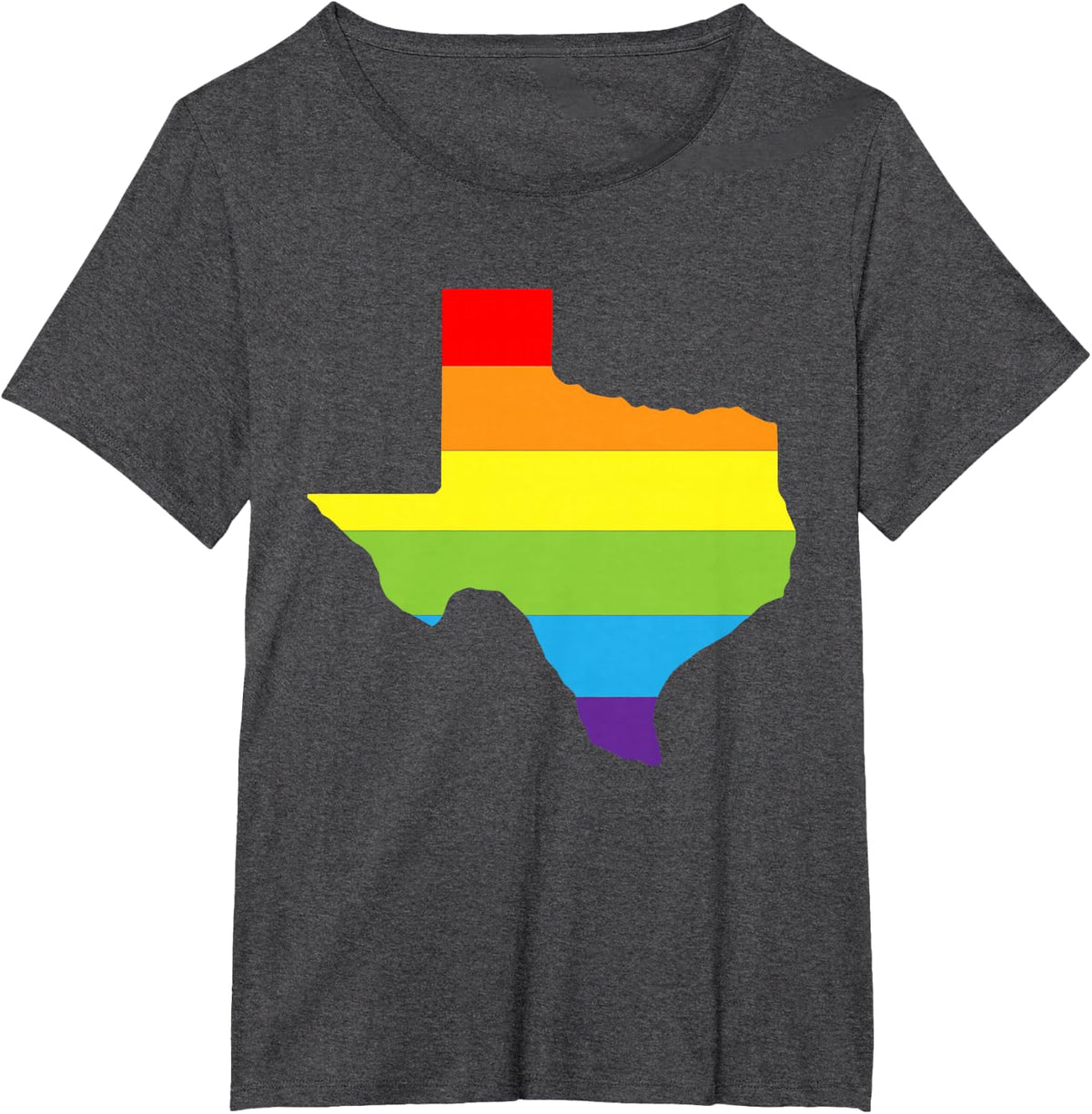 Queer Texas Map Gay Pride Rainbow Flag LGBT Tees T Shirts for LGBTQ Pride Month - Dark Heather Grey