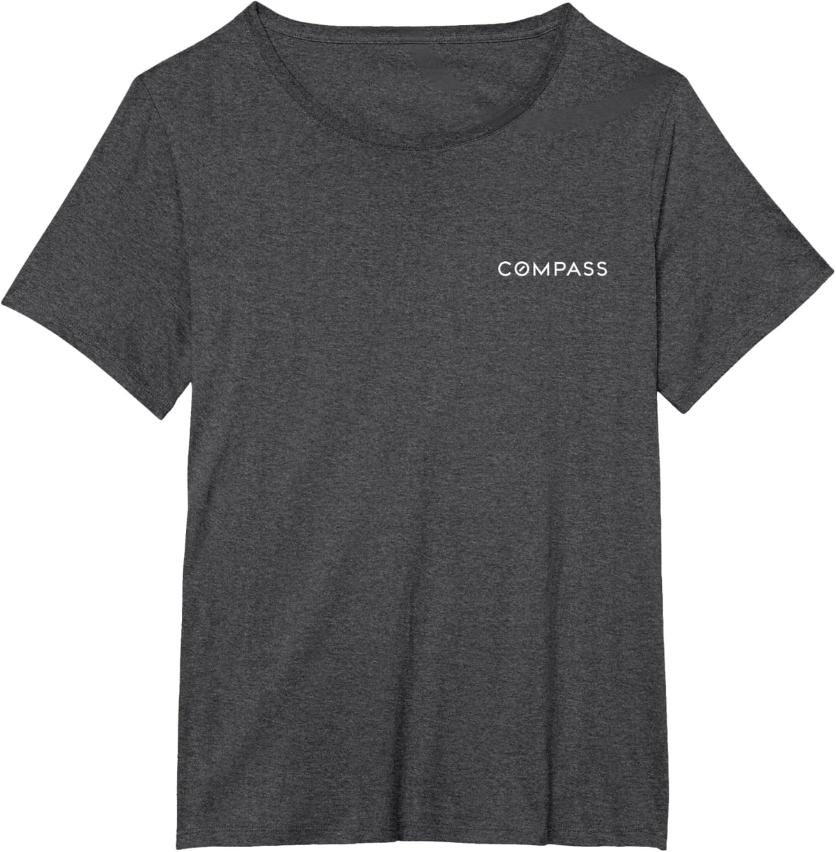 Compass White Logo Front and Back Design Tees T Shirts for Men and Women - Dark Heather Grey