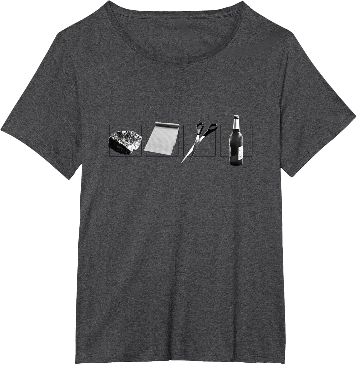 Rock Paper Scissors Beer T-Shirt - Dark Heather Grey