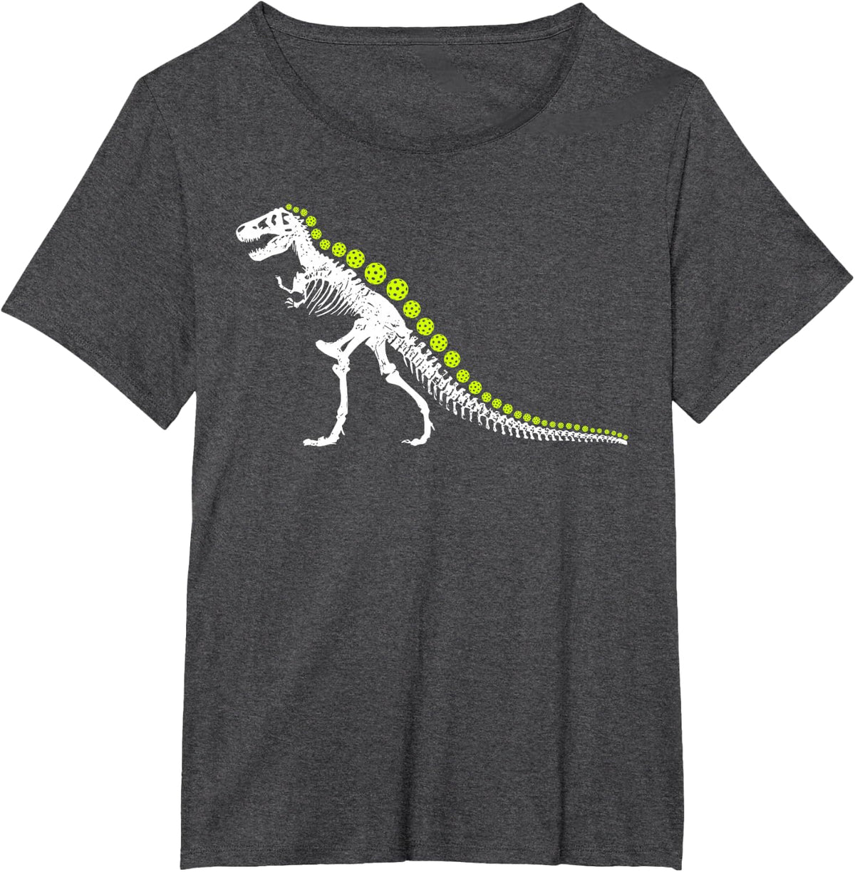 Pickleball T Rex Funny Pickle Ball Dinosaur Lover Novelty T-Shirt - Dark Heather Grey