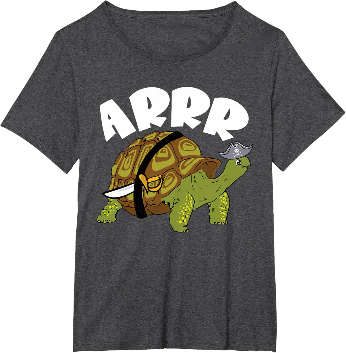 Arrr Pirate Tortoise Turtle Reptile Kids T-Shirt - Dark Heather Grey