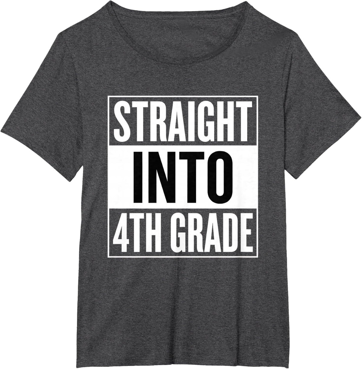 Straight Into 4TH Grade Back to School Kids Student T-Shirt - Dark Heather Grey