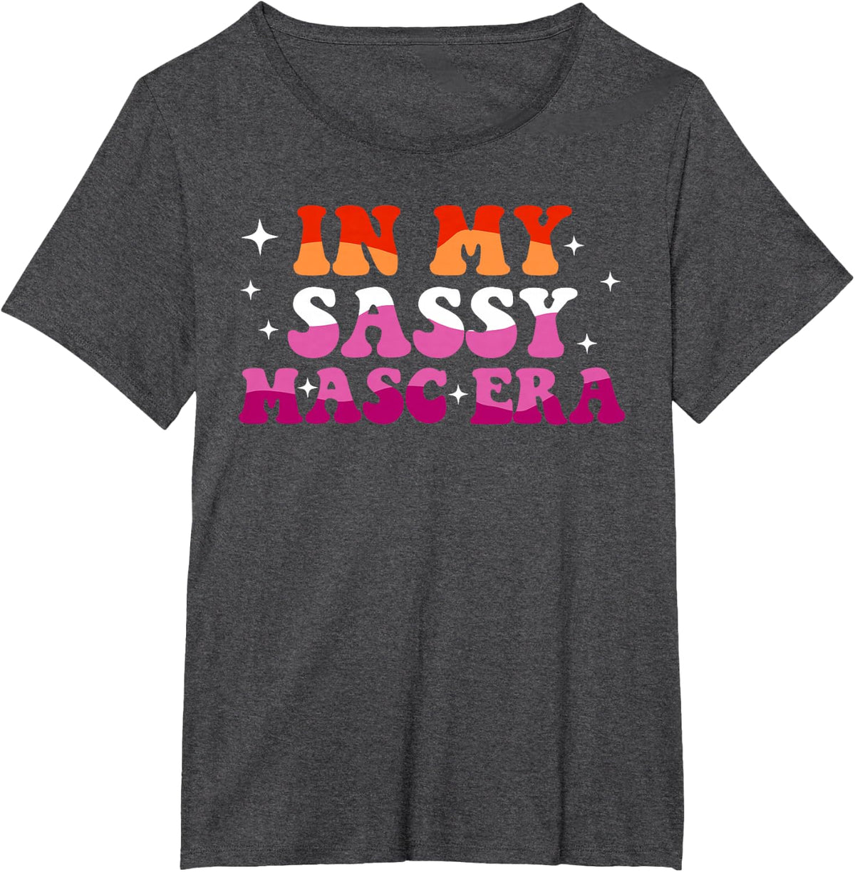 in My Sassy Masc Era Lesbian Flag Lesbian Couple Pride LGBT T-Shirt - Dark Heather Grey