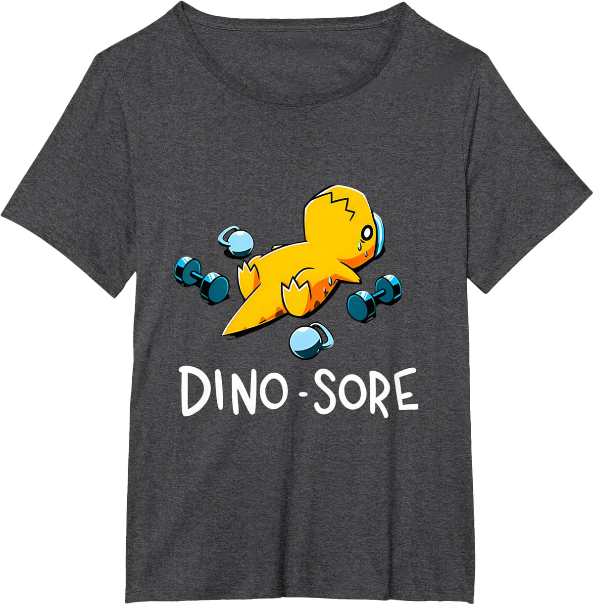 Dino-Sore T-Rex Dinosaur Lover Exercise Fitness Gym Workout T-Shirt - Dark Heather Grey
