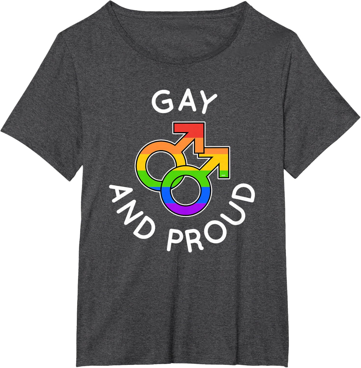Gay and Proud LGBTQ Pride Equality T-Shirt - Dark Heather Grey
