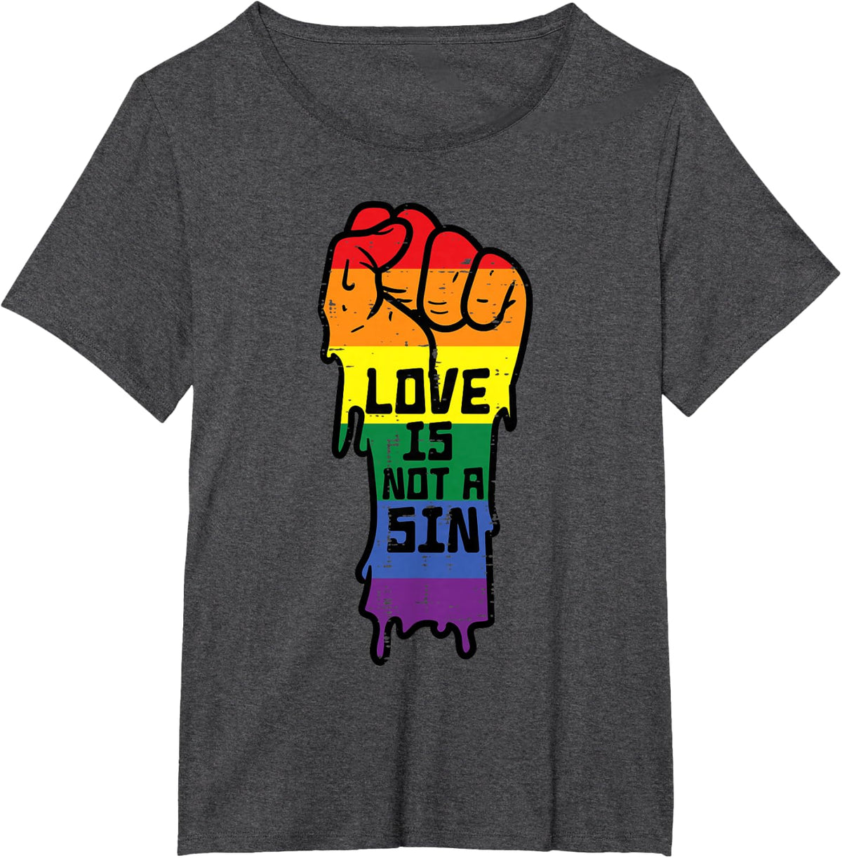 Love Is No Sin Protest Pride Month Straight Ally T-Shirt - Dark Heather Grey