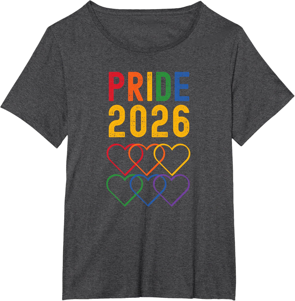 Gay Pride 2026 LGBT Pride Month Rainbow Celebration T-Shirt - Dark Heather Grey