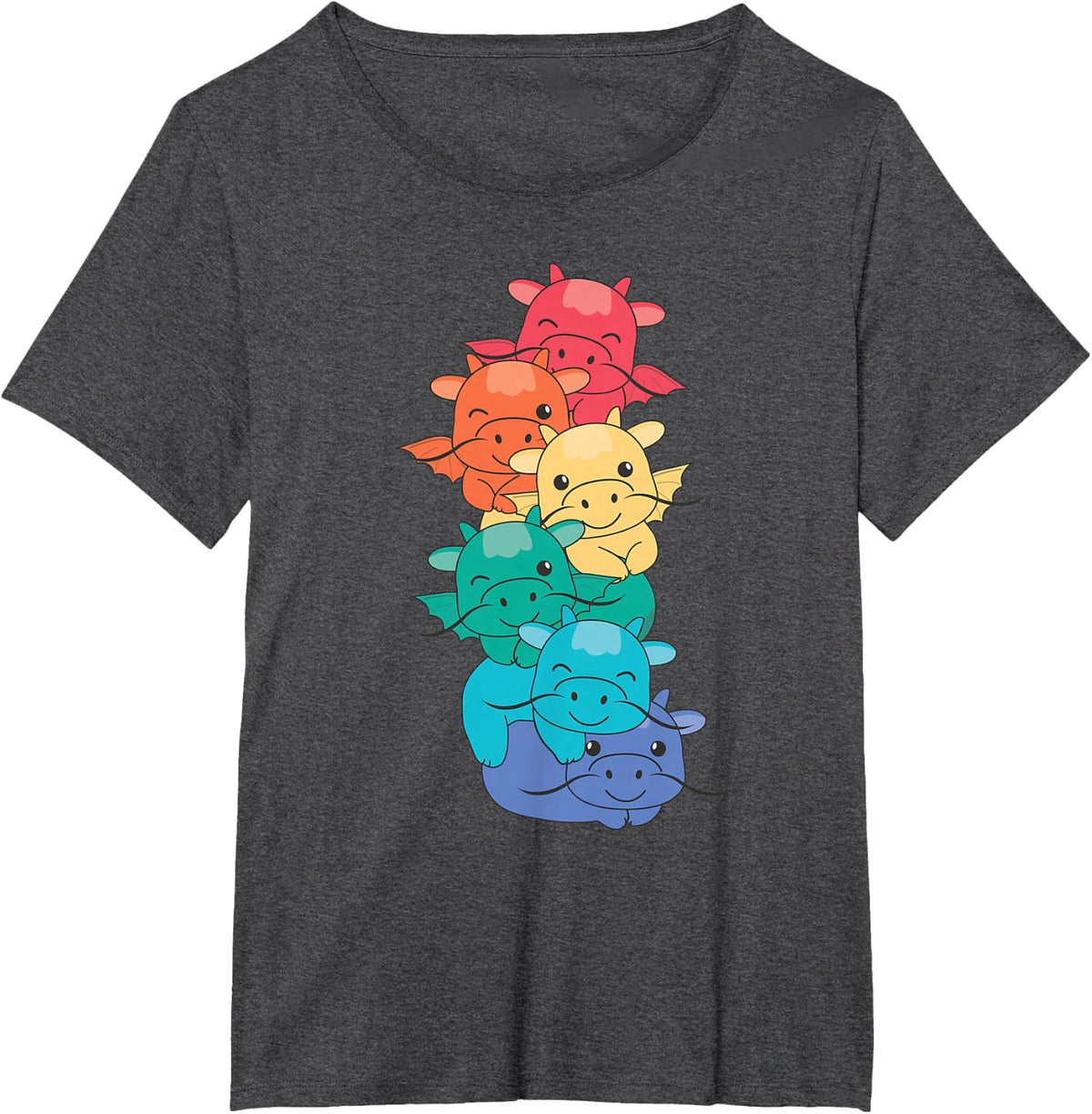 Rainbow Flag Pride Month LGBTQ Rainbow Dragon T-Shirt - Dark Heather Grey