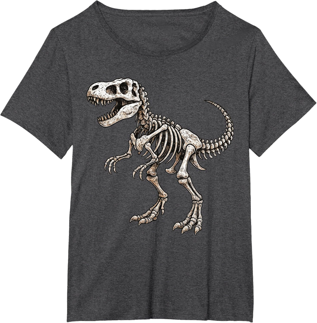 Dinosaur Skeleton T rex Scary Halloween Costume Boys Kids T-Shirt - Dark Heather Grey