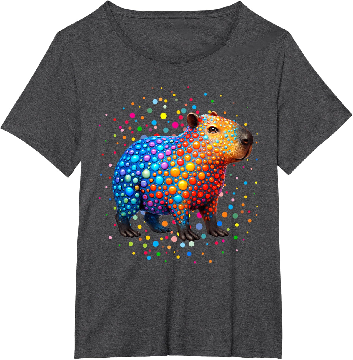 Capybara Lovers Polka Dots Happy Dot Day Girls Boys Kids T-Shirt - Dark Heather Grey