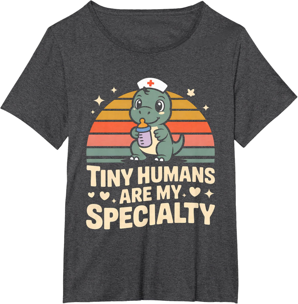 Tiny Humans are My Specialty NICU Nurse Neonatal Care T-Shirt - Dark Heather Grey