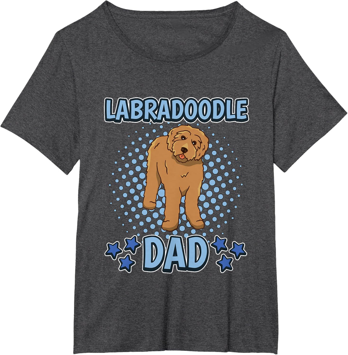Mens Labradoodle Dad Daddy Father's Day Labradoodle T-Shirt - Dark Heather Grey
