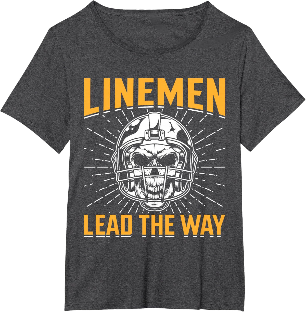 Linemen Lead The Way - American Football T-Shirt - Dark Heather Grey