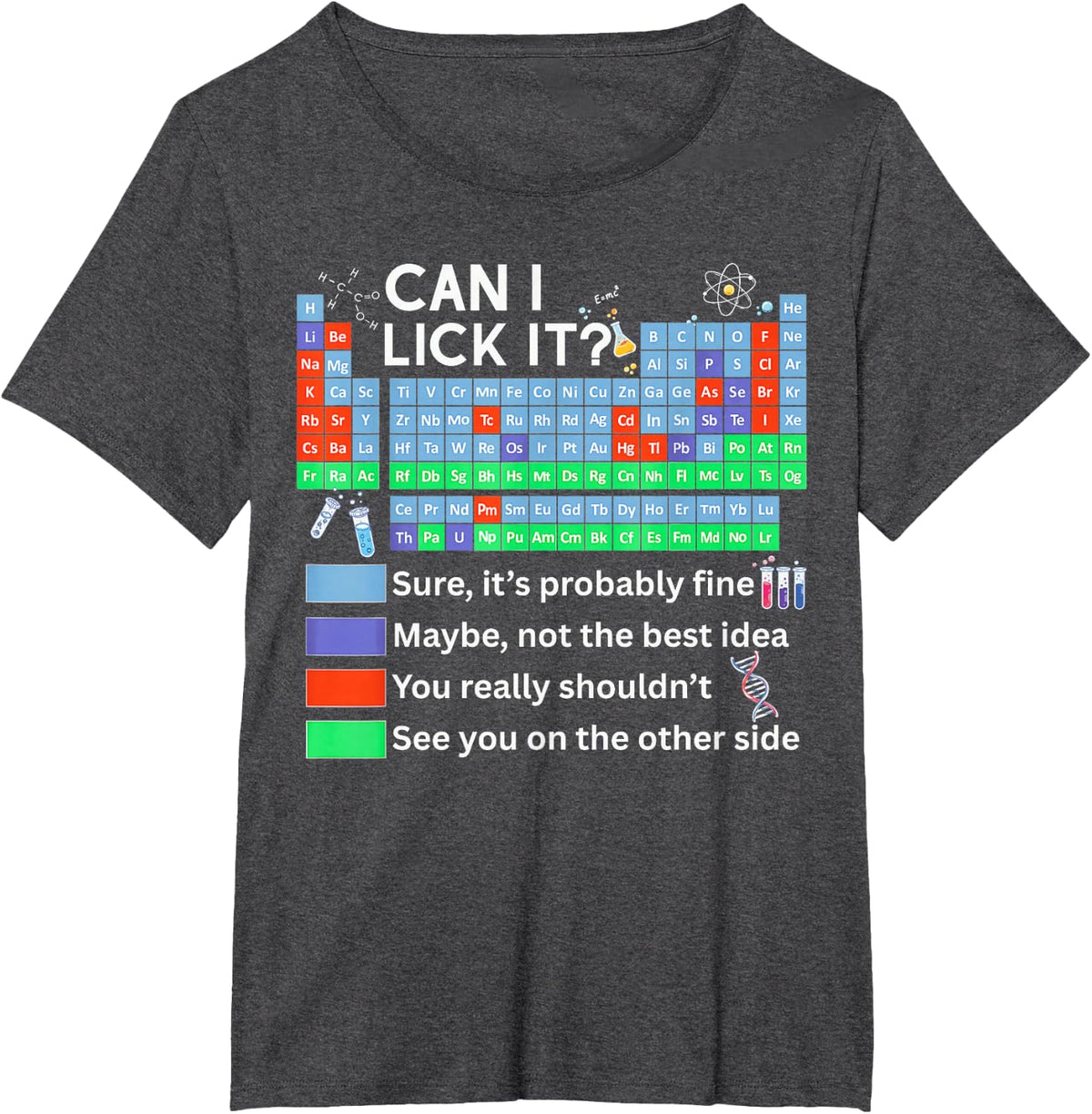 Can I Lick It Physics Teacher Chemistry Kids T-Shirt - Dark Heather Grey