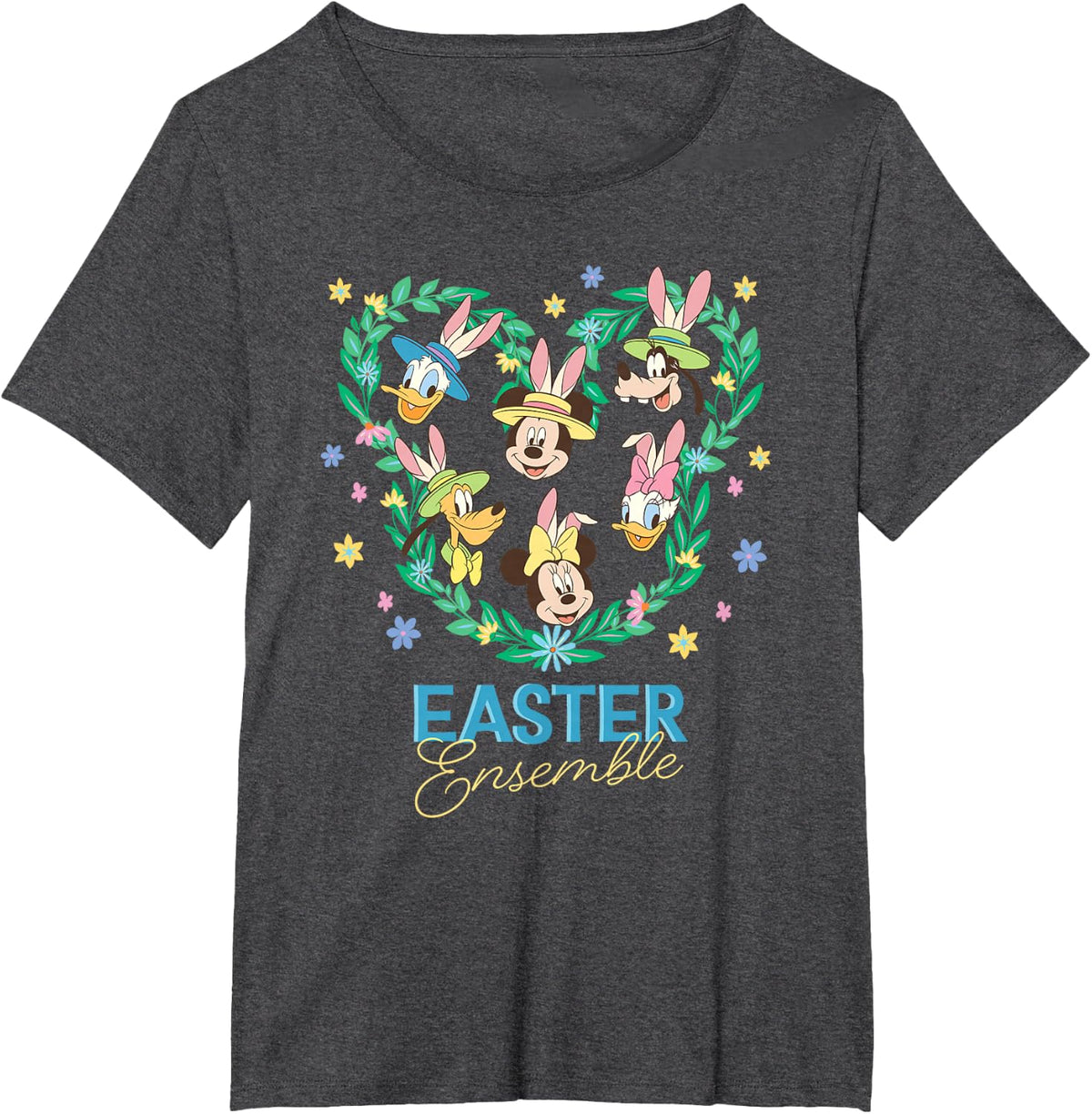 Disney Mickey & Friends Easter Ensemble Bunny Ears Icon T-Shirt - Dark Heather Grey