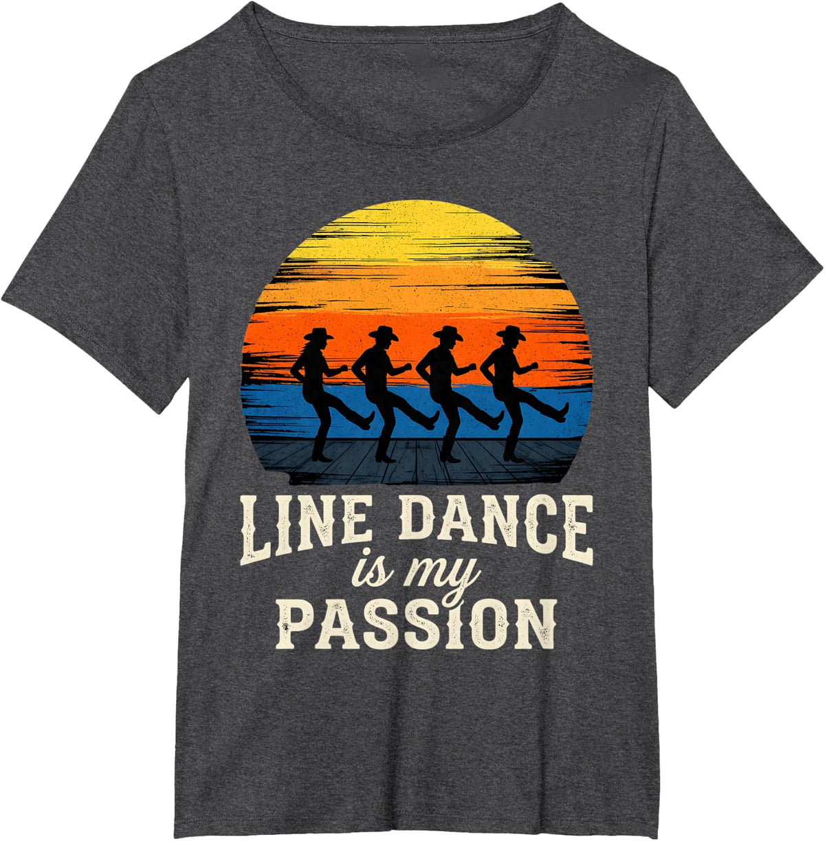 Line Dance Dancers Line Dancing Line Dancer T-Shirt - Dark Heather Grey