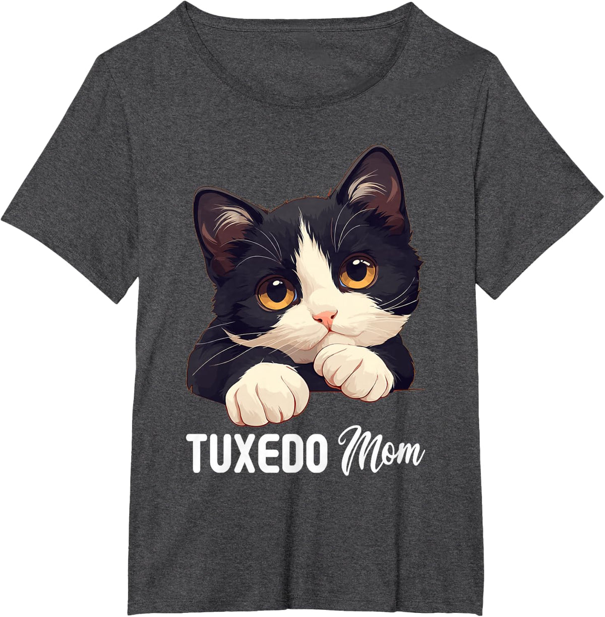 Tuxedo Cat Cats Kitten Tuxedo Mom T-Shirt - Dark Heather Grey