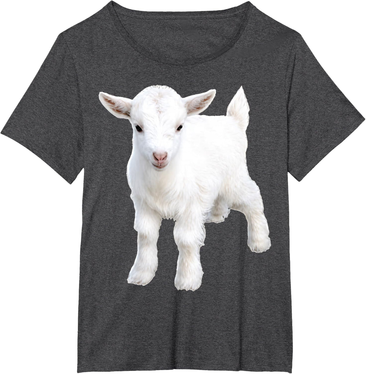 Baby Goat Funny Cute Farm Animal Design T-Shirt - Dark Heather Grey