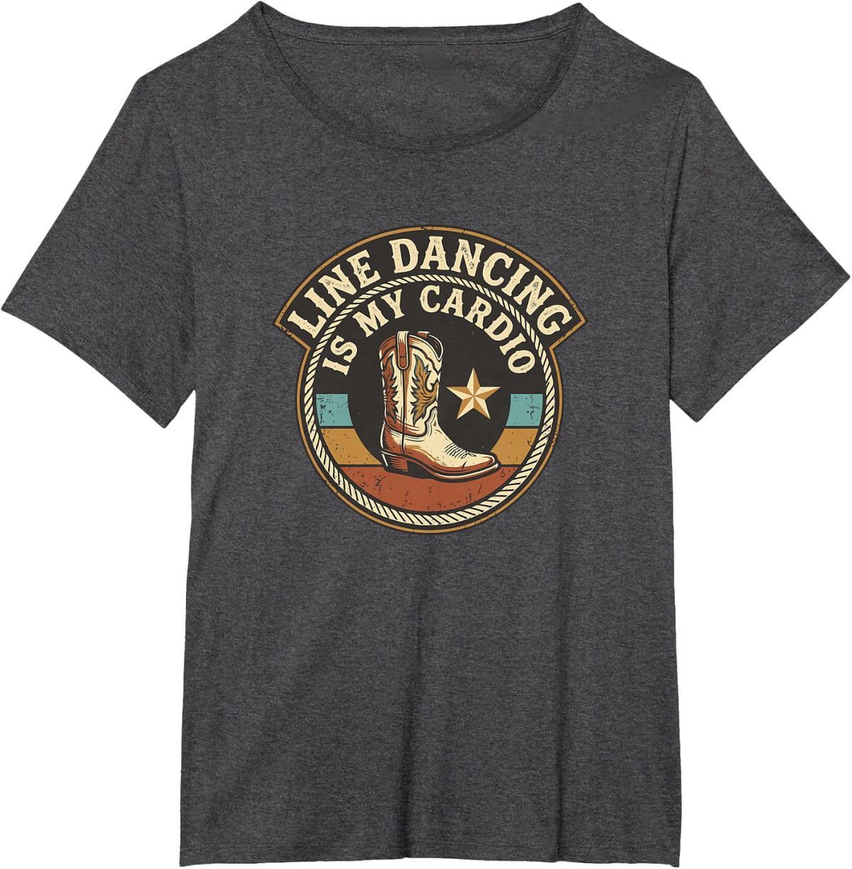 Dancer Line Dancing is My Cardio Country Western T-Shirt - Dark Heather Grey